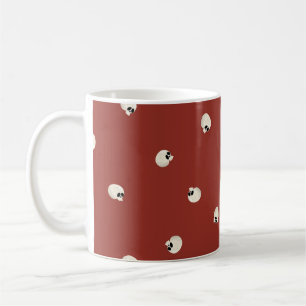 Mug Points de crâne Kawaii mignons aléatoires rouges