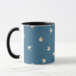 Mug Points du crâne Kawaii mous aléatoires bleu pâle