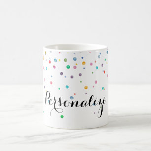 Mug Points en bon état de confettis d'arc-en-ciel