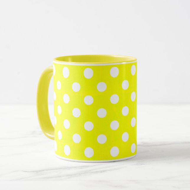 Mug points jaunes rétro (Devant gauche)