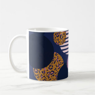 Mug Points léopard : Élégance Bleu Foncé.