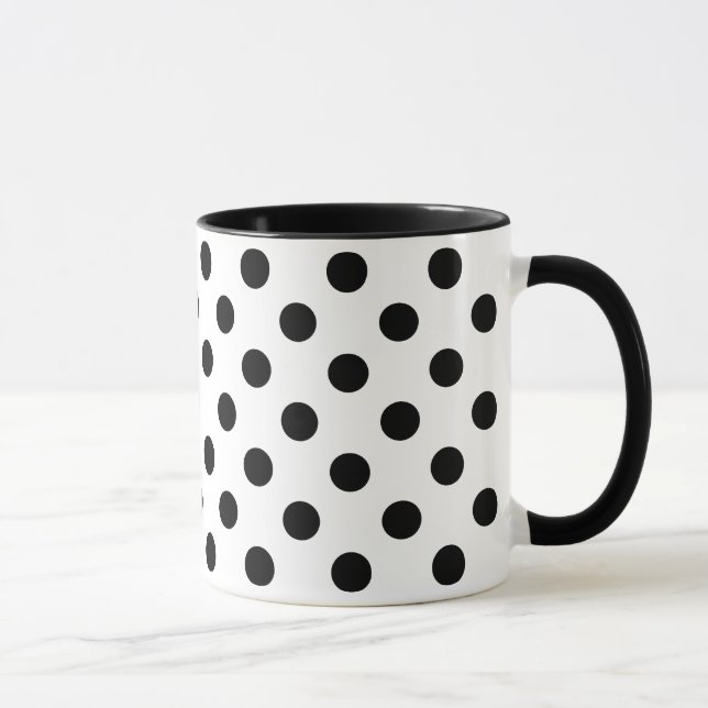 Mug Points noirs sur fond blanc (Droite)