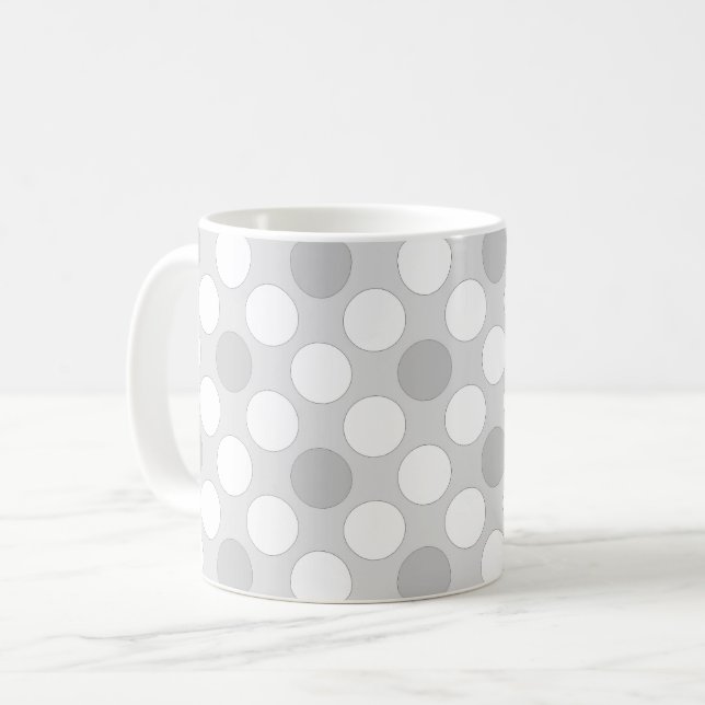 Mug Points polka gris clair à la mode   (Devant gauche)