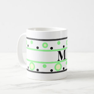 Mug Points verts et crème Monogram