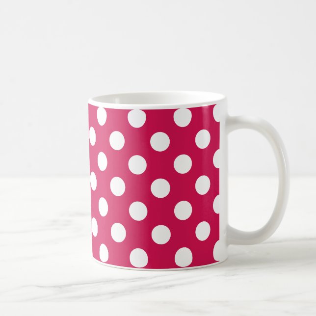 Mug Pois blancs sur cerise (Droite)