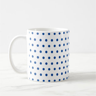 Mug Pois Bleus de la Marine classique en blanc