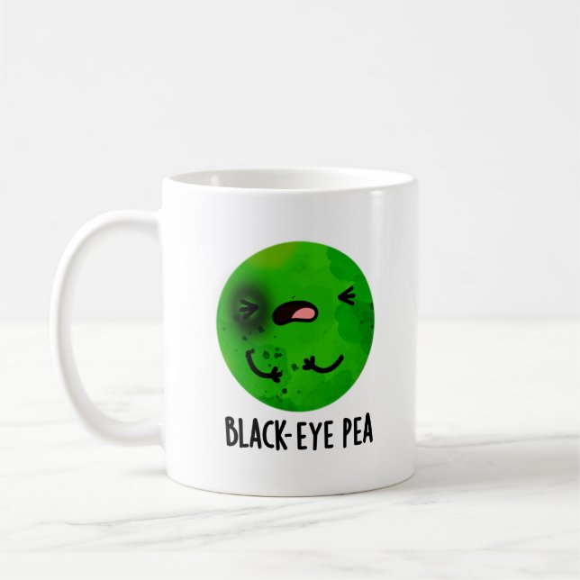 Mug Pois de l'oeil noir amusant Veggie Pun (Gauche)