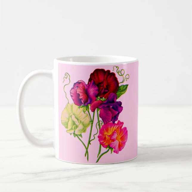 Mug pois doux en violet et rose (Gauche)