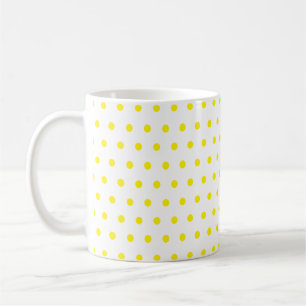 Mug Pois Jaune Clair sur Blanc