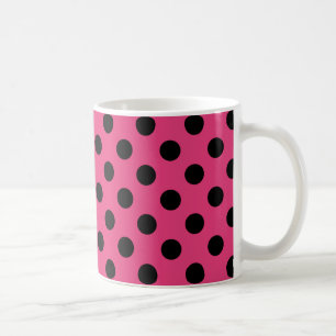 Mug Pois noirs sur fuchsia