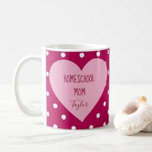 Mug Pois rose Homeschool Maman Coeur