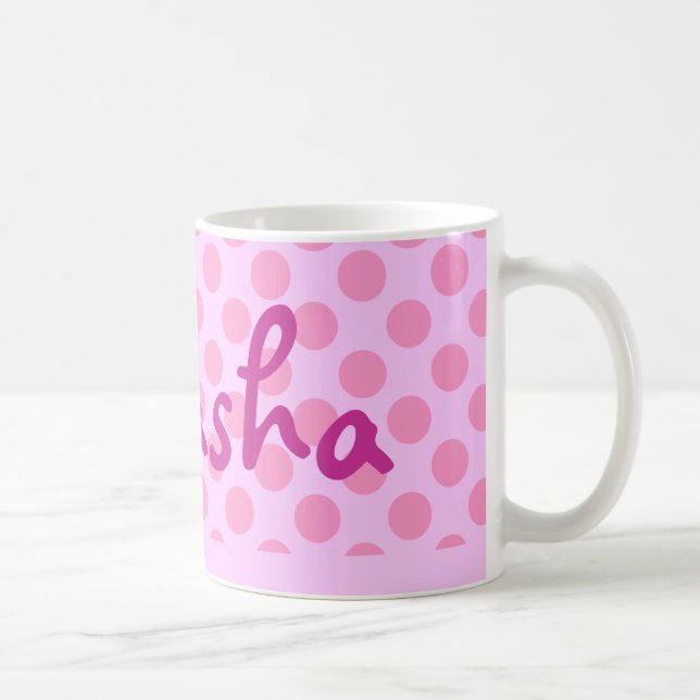 Mug Pois roses personnalisés (Droite)
