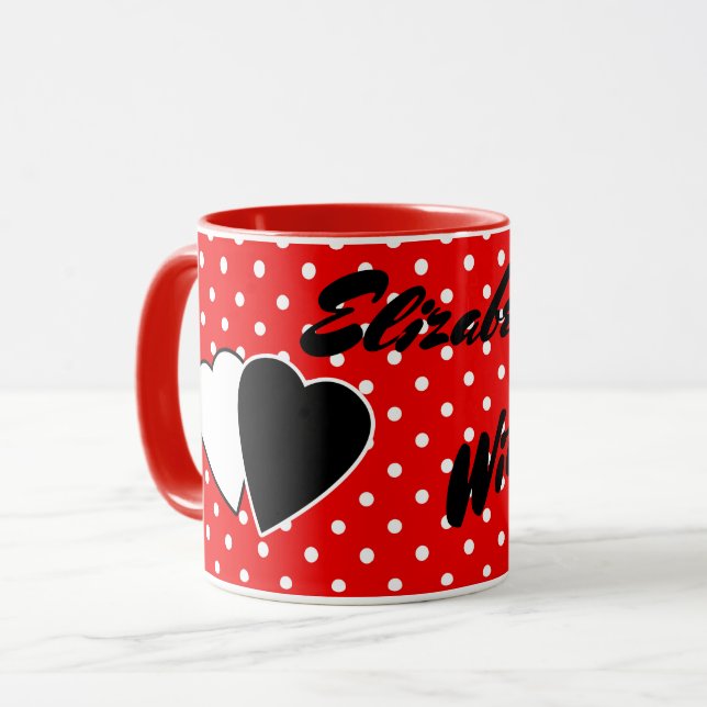 Mug Pois rouges (Devant gauche)