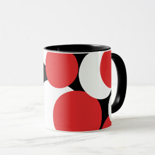 Mug Pois rouges noirs et blancs