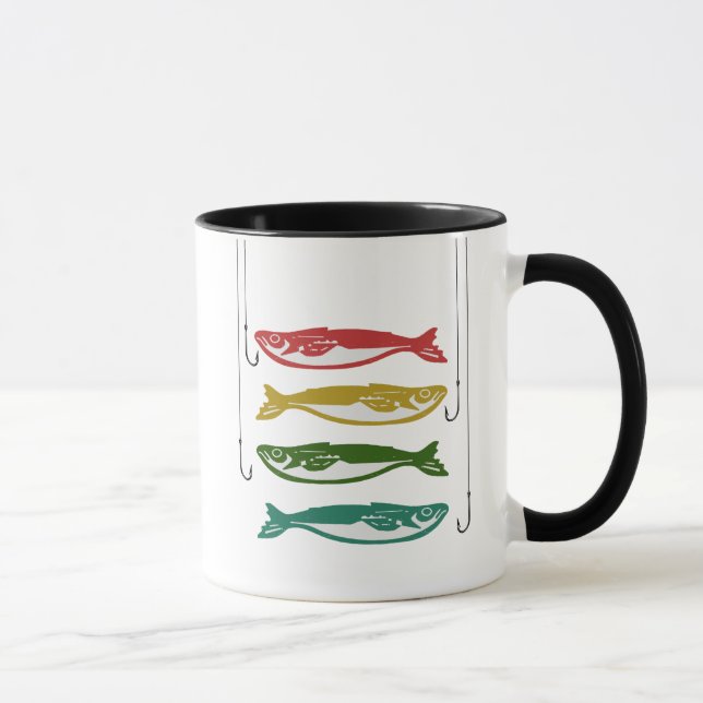 Mug Poisson couleur avec crochets de poisson (Droite)