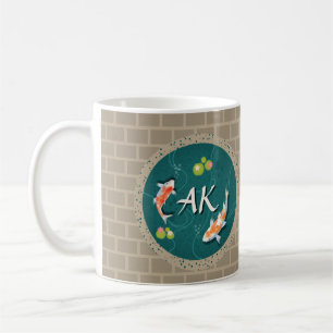 Mug Poisson japonais Koi dans l'étang pour la chance