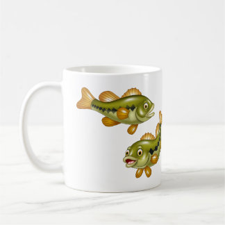 Mug poissons de basse de bande dessinée