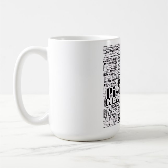 Mug Poissons Zodiac Word Cloud Inspiration (Gauche)