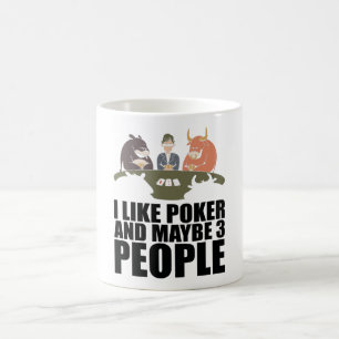Mug Poker - J'Aime Poker Et Peut-Être 3 Personnes