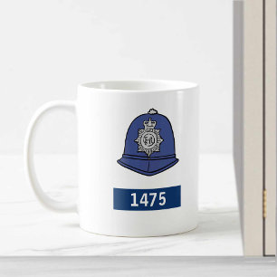 Mug Police britannique avec casque - Ajouter un numéro