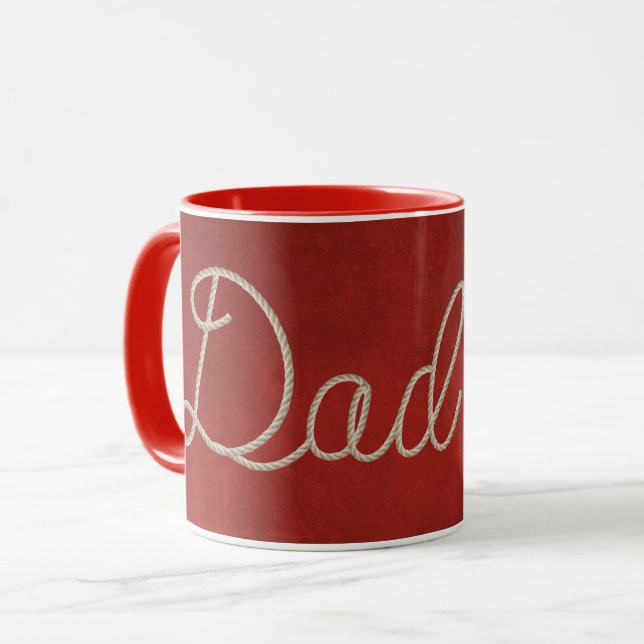 Mug Police de corde papa en rouge (Devant gauche)