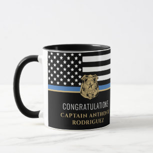 Mug Police Ligne bleue Drapeau Police Application de l