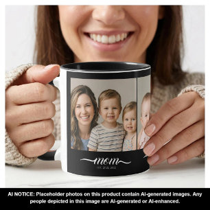 Mug Police Maman Script Élégant Fonte Noir 3 Photo