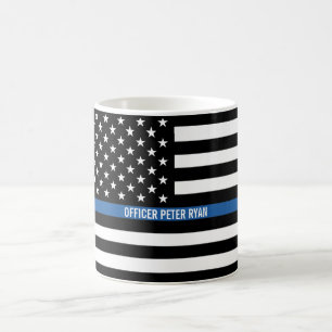 Mug Police Mince Blue Line American Flag Ajouter un no