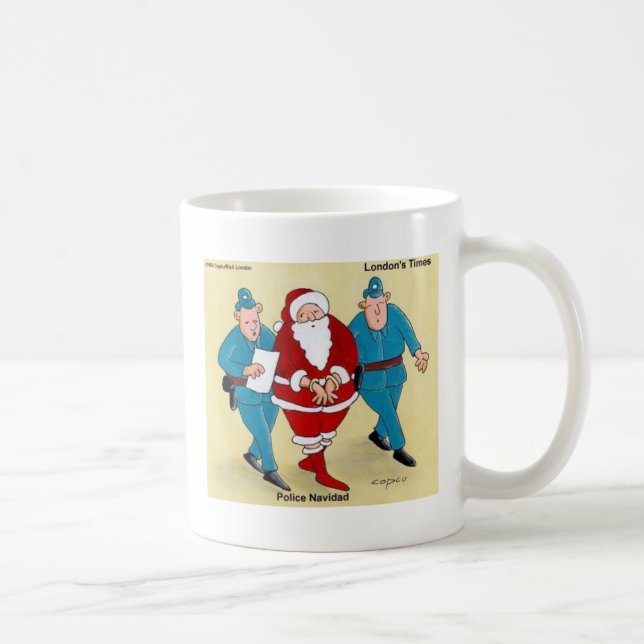 Mug Police Navidad Funny Cadeaux de Noël & Tee - shirt (Droite)