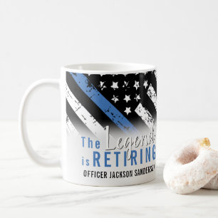 Mug Police Retraite Ligne bleue Drapeau Application de