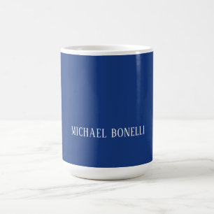 Mug Police Serif Élégant Classique Bleu Minimaliste