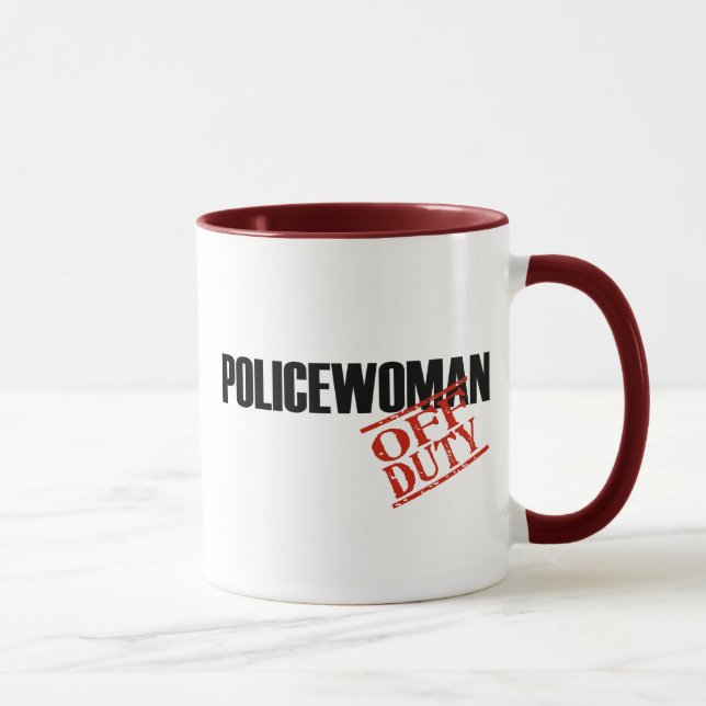 Mug Policière QUI N'EST PAS DE SERVICE (Droite)