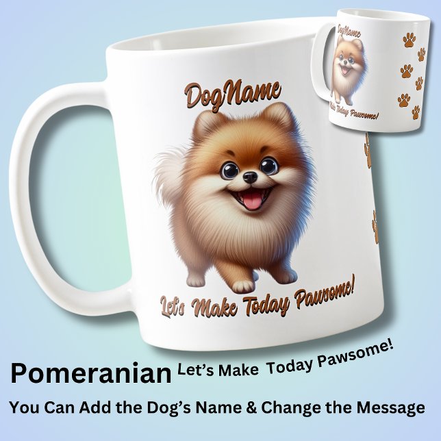Mug Pomeranian - Ajouter le nom du chien, modifier le  (Créateur téléchargé)