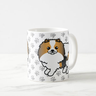 Mug Poméranie Tricolore Hound Chien de Dessin Animé Mi