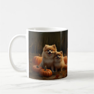 Mug Poméranien Chiot Automne Citrouille délice