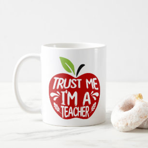 Mug Pomme rouge CONFIANCE MOI JE SUIS UN PROFESSEUR Ci