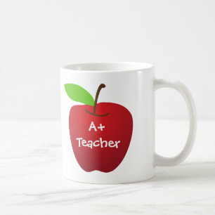 Mug Pomme rouge pour l'appréciation de l'enseignant A+