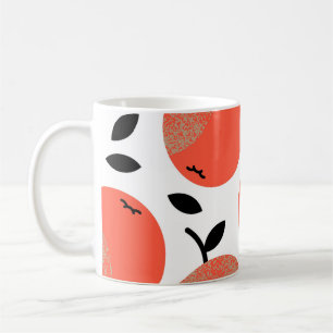 Mug Pommes rouges : Motif texturé doré.