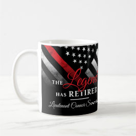 Mug Pompier Ligne Rouge Drapeau pompier retraite