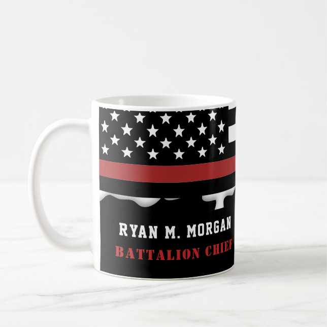 Mug Pompier personnalisé Mince Secourt incendie de lig (Gauche)