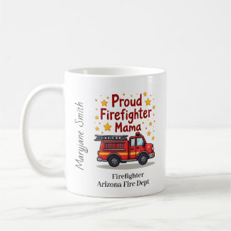 Mug Pompier unique ou sapeur-pompier avec camion de po