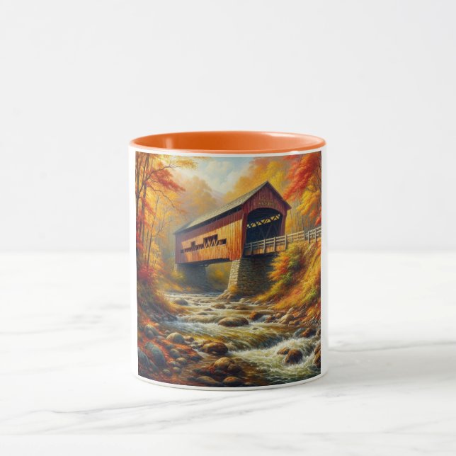 Mug pont couvert d'automne classique (Centre)
