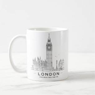 Mug Pont de la Tour de Londres, ligne architecturale a
