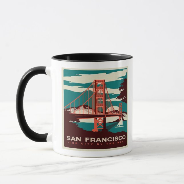 Mug Pont d'or de style Vintage San Francisco  (Gauche)