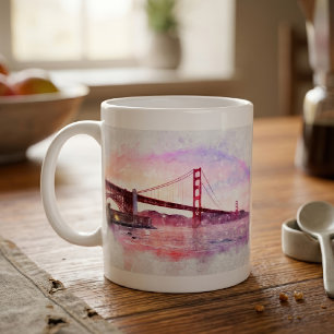 Mug Pont Golden Gate au coucher du soleil Pastel à San