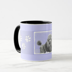 Mug Poodé Jouet miniature Argent gris bleu Chien Art