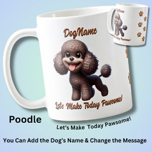 Mug Poodle - Ajouter le nom du chien, modifier le text