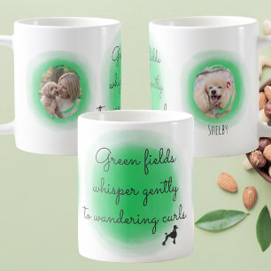 Mug Poodle Aquarelle Vert Pastel avec Photos Personnal