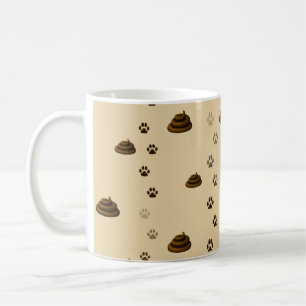 Mug Poop & Empreintes de pattes Cute Messy Animaux Amo