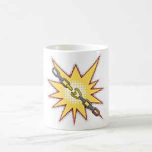Mug Pop Art Broken Chain Explosion Bold Comic Style